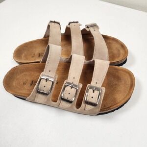 NAOT Austin Sand Stone Suede Cork Sandals Slide Sz  US 7.5M EU 38